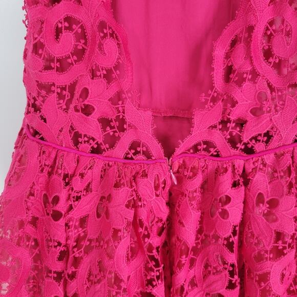 Saylor Pink Lace Open Back Sleeveless Amari Mini Dress XS - Picture 7 of 14